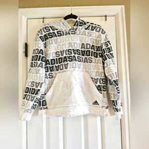 Boys Adidas pullover hoodie Black and White